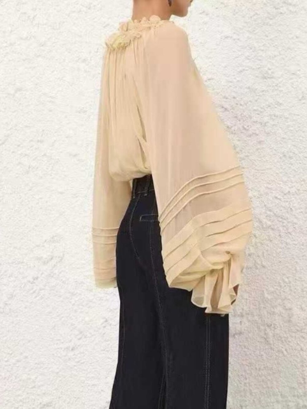 Zimmerman Celestial Ruched Tie Neck Chiffon Top - Picture 2 of 4